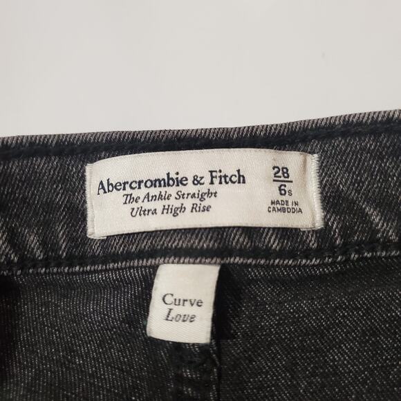 Abercrombie & Fitch Ankle Straight Ultra High Rise Jeans Womens Size 28 6S Gray - Picture 10 of 12